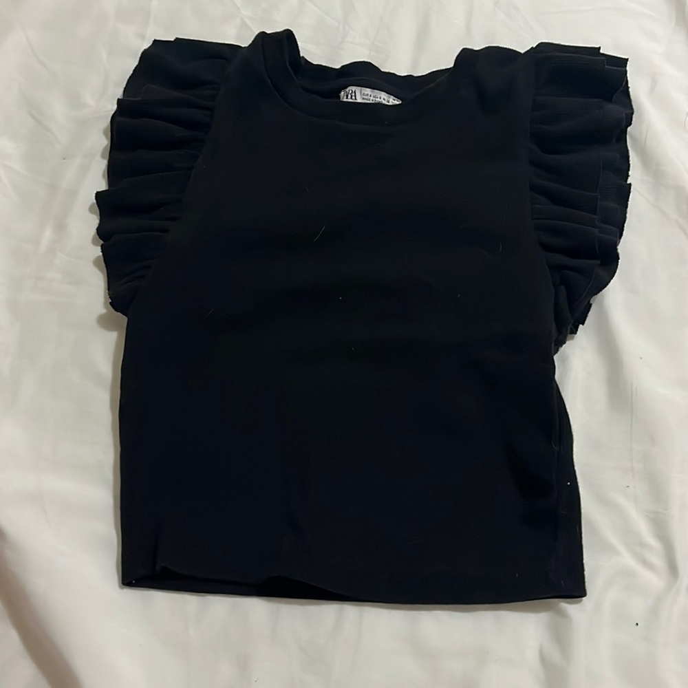 Zara ruffle sleeve top